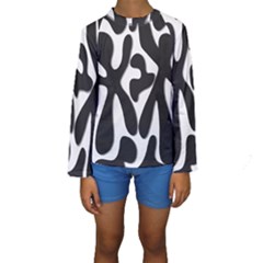 Black and white dance Kid s Long Sleeve Swimwear