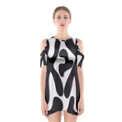 Black and white dance Cutout Shoulder Dress