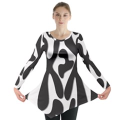 Black And White Dance Long Sleeve Tunic  by Valentinaart