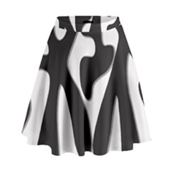 Black and white dance High Waist Skirt