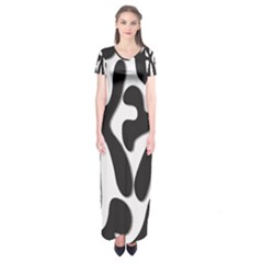 Black and white dance Short Sleeve Maxi Dress