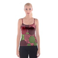 Red And Green Hypnoses Spaghetti Strap Top by Valentinaart