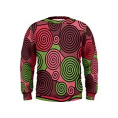 Red And Green Hypnoses Kids  Sweatshirt by Valentinaart