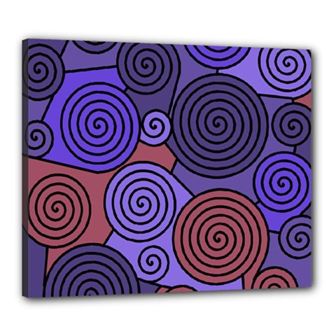 Blue And Red Hypnoses  Canvas 24  X 20  by Valentinaart