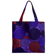 Blue And Red Hypnoses  Zipper Grocery Tote Bag by Valentinaart