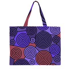 Blue And Red Hypnoses  Zipper Large Tote Bag by Valentinaart