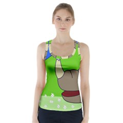 Butterfly And Rhino Racer Back Sports Top by Valentinaart