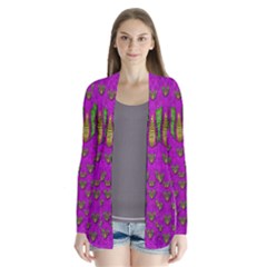 Love In Colors And Heart In Rainbows Drape Collar Cardigan