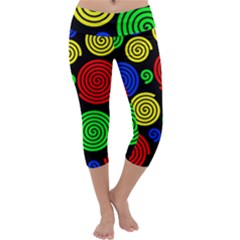 Colorful Hypnoses Capri Yoga Leggings by Valentinaart