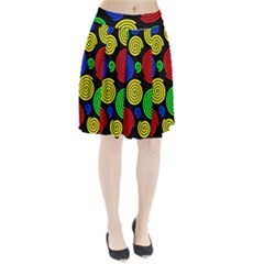 Colorful Hypnoses Pleated Skirt by Valentinaart
