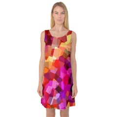 Geometric Fall Pattern Sleeveless Satin Nightdress by DanaeStudio