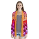 Geometric Fall Pattern Drape Collar Cardigan View1