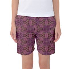 Fuchsia Abstract Shell Pattern Women s Basketball Shorts