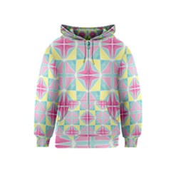 Pastel Block Tiles Pattern Kids  Zipper Hoodie