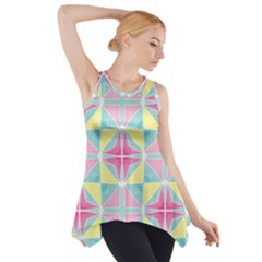 Pastel Block Tiles Pattern Side Drop Tank Tunic by TanyaDraws