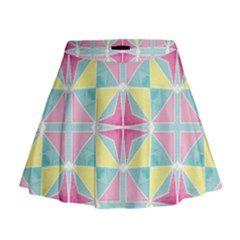 Pastel Block Tiles Pattern Mini Flare Skirt by TanyaDraws