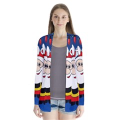 Santa Claus  Drape Collar Cardigan