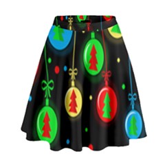 Christmas Balls High Waist Skirt by Valentinaart