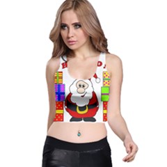 Santa Claus Pattern - Transparent Racer Back Crop Top by Valentinaart