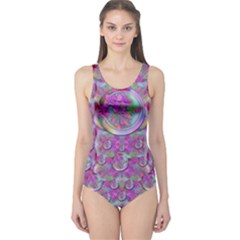 Paradise Of Wonderful Flowers In Eden One Piece Swimsuit by pepitasart