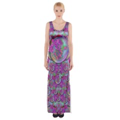 Paradise Of Wonderful Flowers In Eden Maxi Thigh Split Dress by pepitasart