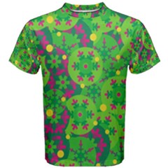 Christmas Decor - Green Men s Cotton Tee by Valentinaart