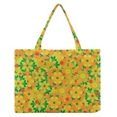 Christmas Decor - Yellow Medium Zipper Tote Bag by Valentinaart