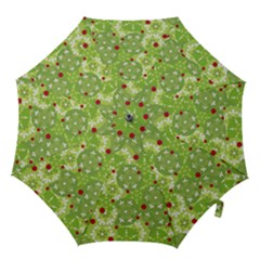 Green Christmas Decor Hook Handle Umbrellas (small) by Valentinaart