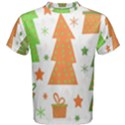 Christmas design - green and orange Men s Cotton Tee View1