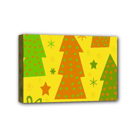 Christmas Design - Yellow Mini Canvas 6  X 4  by Valentinaart