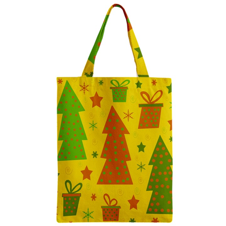 Christmas design - yellow Zipper Classic Tote Bag