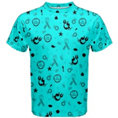 Pots Mermaid Print In Turquoise Men s Cotton Tee by AwareWithFlair