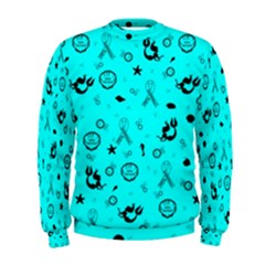 Pots Mermaid Print In Turquoise Men s Sweatshirt by AwareWithFlair