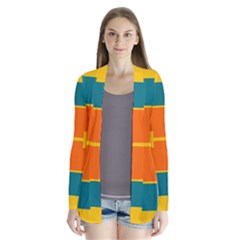 Squares And Rectangles             Drape Collar Cardigan by LalyLauraFLM