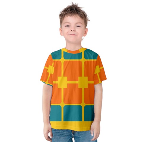 Squares And Rectangles                                                                                                Kid s Cotton Tee by LalyLauraFLM