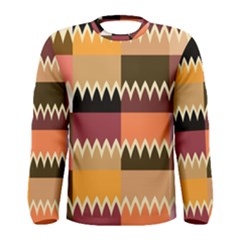 Chevrons In Squares                                                                                                 Men Long Sleeve T-shirt by LalyLauraFLM