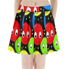 Smiley Faces Pattern Pleated Mini Skirt by Valentinaart