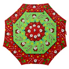 Christmas pattern - green and red Straight Umbrellas
