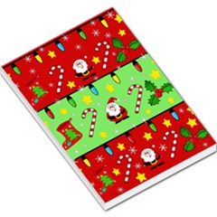 Christmas pattern - green and red Large Memo Pads