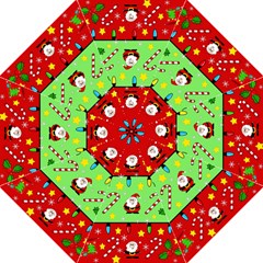 Christmas pattern - green and red Hook Handle Umbrellas (Medium)