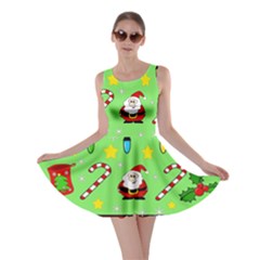 Christmas pattern - green and red Skater Dress