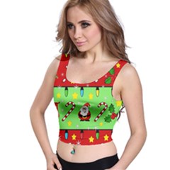 Christmas pattern - green and red Crop Top