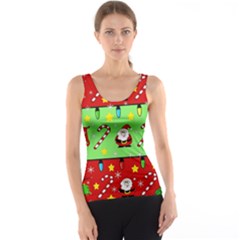 Christmas pattern - green and red Tank Top