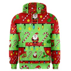 Christmas pattern - green and red Men s Pullover Hoodie