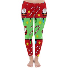 Christmas pattern - green and red Winter Leggings 