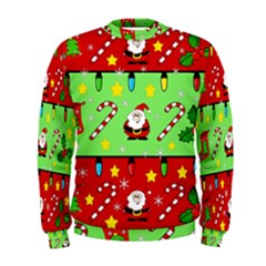 Christmas pattern - green and red Men s Sweatshirt