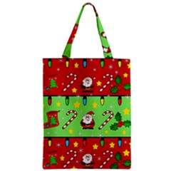 Christmas pattern - green and red Zipper Classic Tote Bag