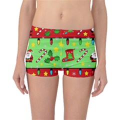 Christmas pattern - green and red Boyleg Bikini Bottoms