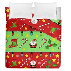 Christmas pattern - green and red Duvet Cover Double Side (Queen Size)