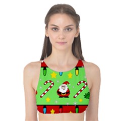 Christmas pattern - green and red Tank Bikini Top